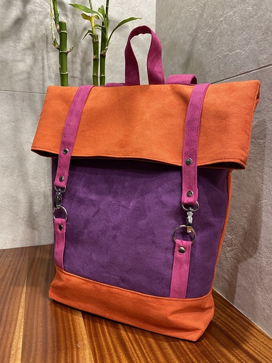 plecaki Plecak włóczykija - pomarańcz, fiolet, fuksja