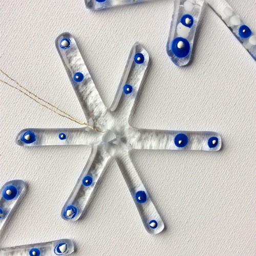 ozdoby choinkowe Szklane gwiazdki x 5. Pawie oczko.