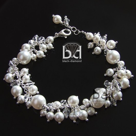 Gronkowa Bransoletka kryształ Swarovski Black Diamond
