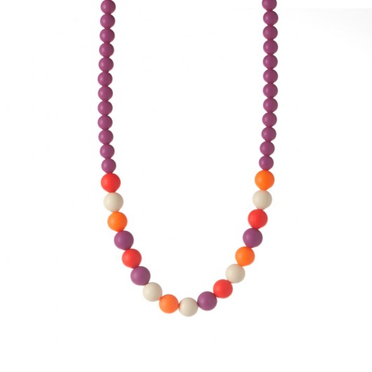 Niupla #Bulleryn, fiolet + multikolor minibeads niupla