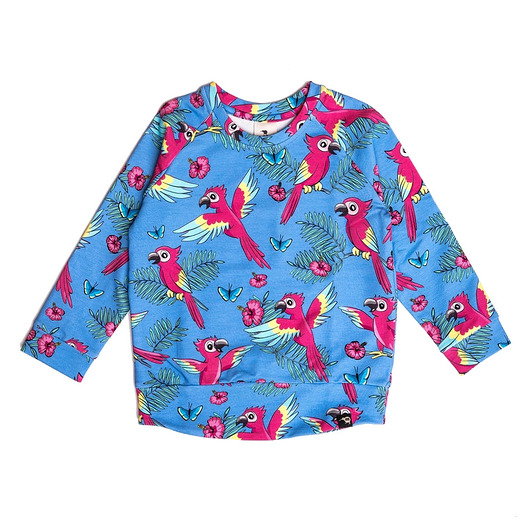 bluzy dla chłopców Bluza bez kaptura Niebieska Papuga