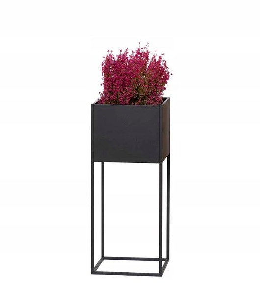 doniczki DONICA METALOWA, kwietnik stojący 60cm CZARNY Loft