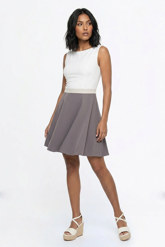 sukienki midi damskie Elegancka sukienka koktajlowa midi bez rękawów - M1338