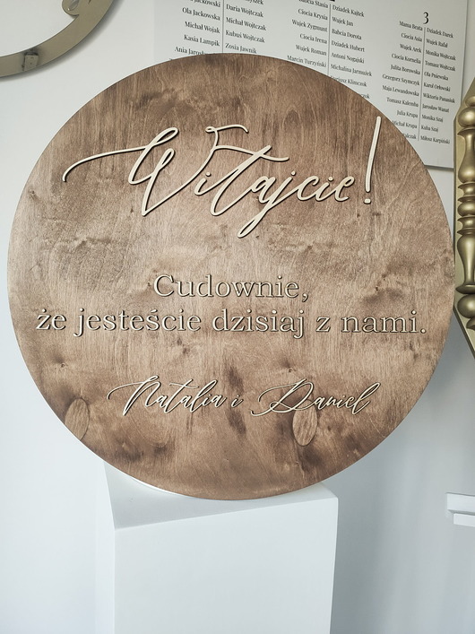 Ślub - inne Rustykalna tablica powitalna z imionami
