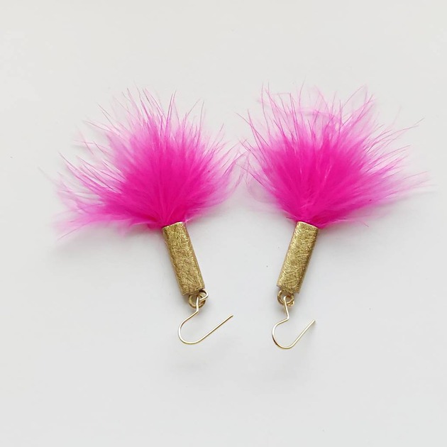 kolczyki z piórami PIÓRKO kolczyki