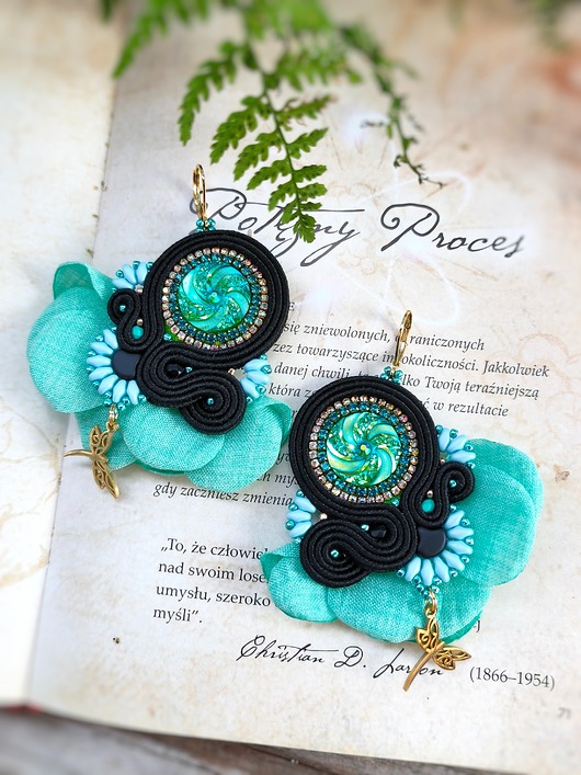 kolczyki soutache Kolczyki sutasz Penelope Turquoise