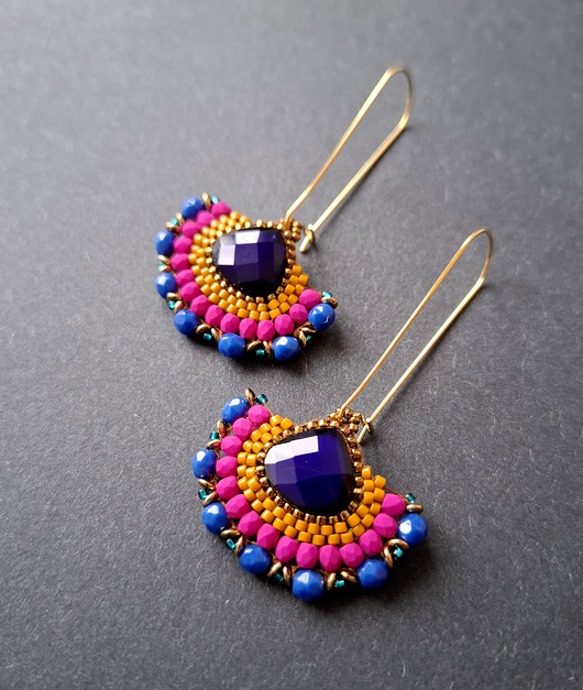 kolczyki szklane Kolczyki w szkle kolorowym no25