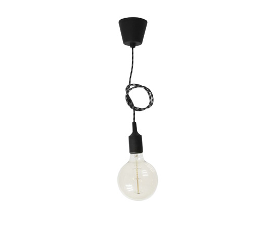 Lampa wisząca "Mała czarna", kabel w oplocie nulight