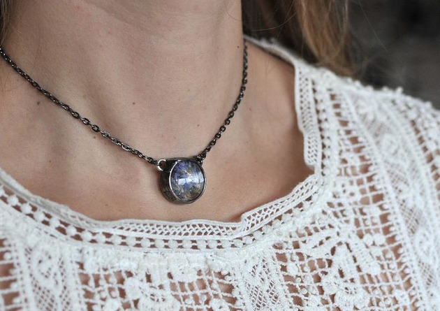 kolie Choker z lawendą
