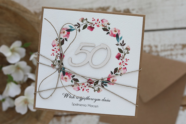 kartki scrapbooking Kartka na 50 urodziny