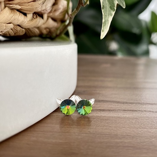 kolczyki swarovski Kolczyki - kryształy Swarovski - kotki Vitrail Medium (mniejsze)