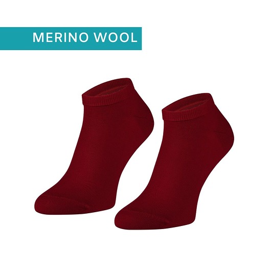 skarpetki damskie Bordowe stopki z merino wool