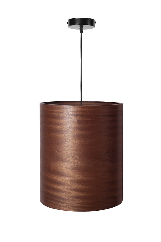 lampy wiszące Lampa wisząca LEEA - HANGING Sapeli Tube 30cm. Klosz fornir egzotyk sapele.