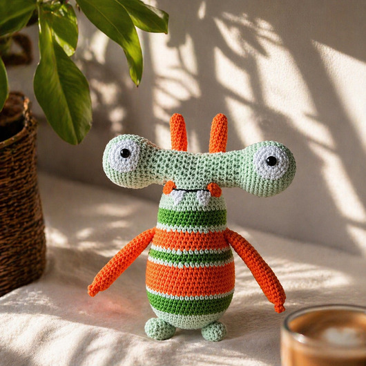 misie i maskotki Zabawka szydelkowa Potworek pomarańczowy