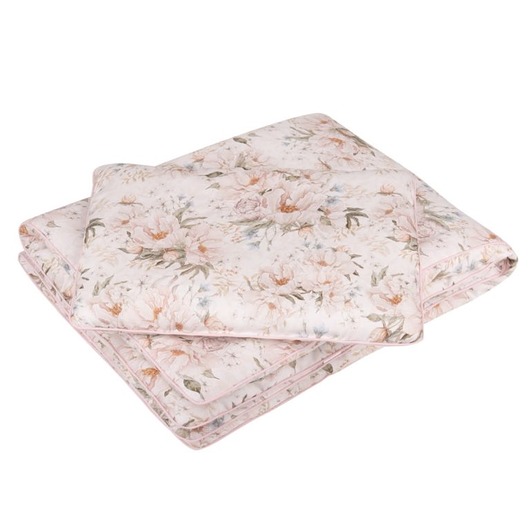 kocyki, kołderki, pościel dla dzieci Pościel z wypełnieniem Peonie Cream 150x200 SM PZ