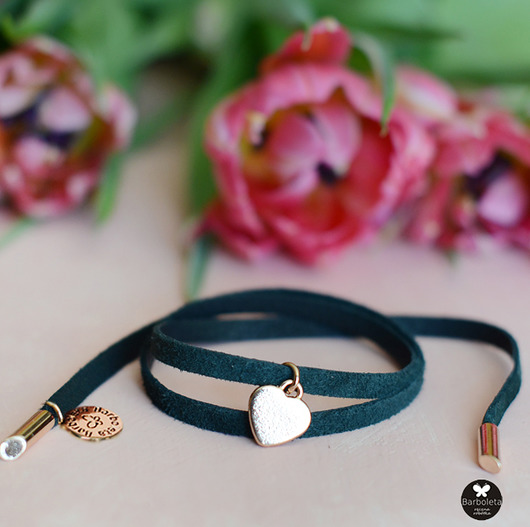 bransoletki skórzane Emerald one love bransoletka zamszowa