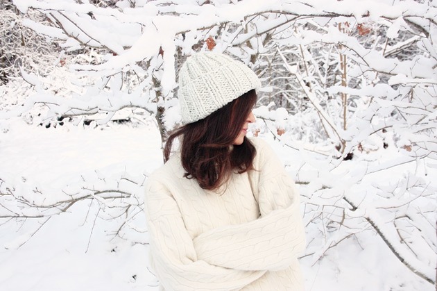 czapki damskie Zimowa czapka  handmade  beanie melanż