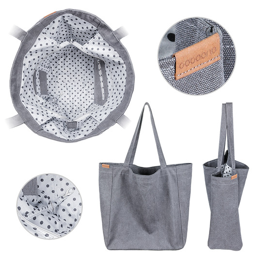 Big Lazy bag torba ciemnoszara na zamek / vegan hairoo