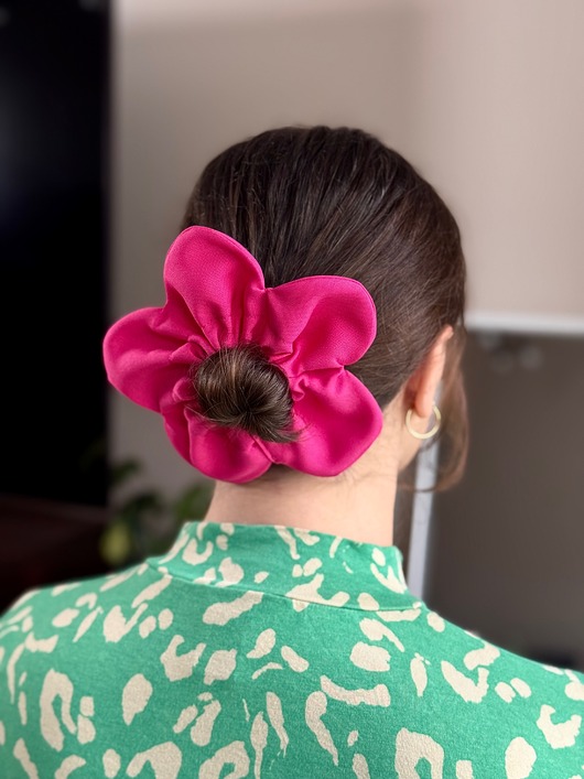gumki do włosów Flower Scrunchie Fuksja