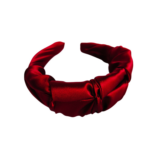 opaski do włosów Jedwabna opaska do włosów opaska na włosy burgundowa róża SILK RUFFLE