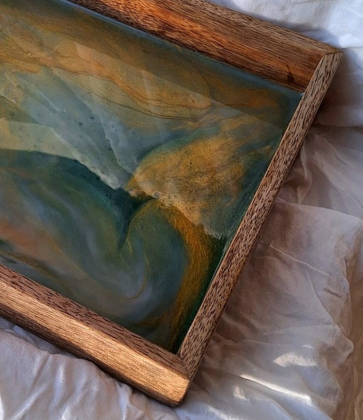 dodatki - różne Taca dekoracyjna "Gra w zielone"