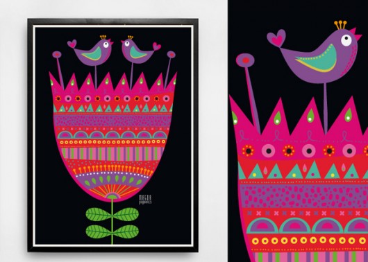 Kwiat Folk 02 format A3 mySIMPLEart