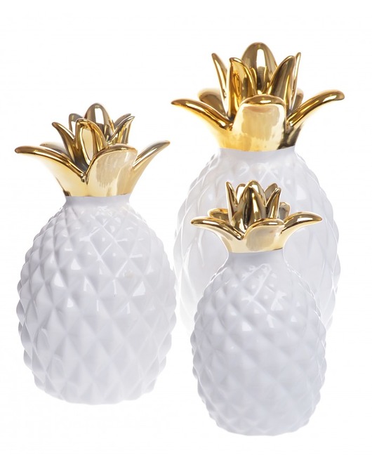 Dekoracja Ananas Biało-Złoty rozmiar S MIA home