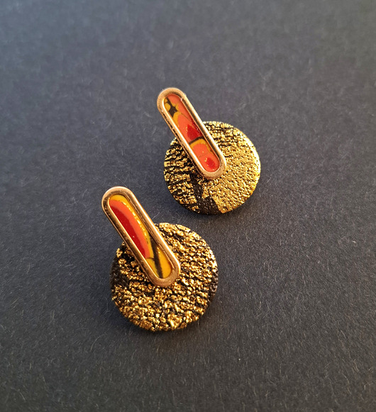 kolczyki z masy plastycznej Kolczyki płomień materii no3