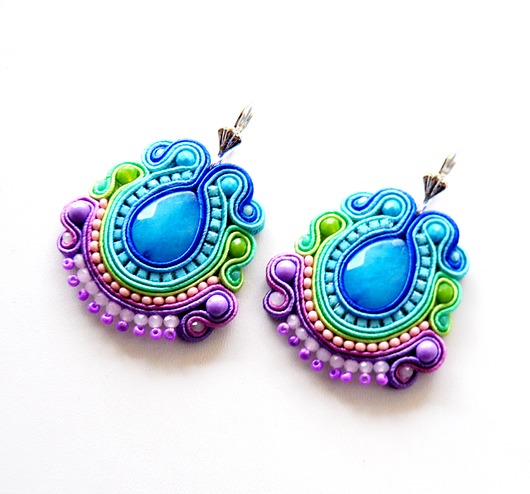 kolczyki soutache Sutaszowe kolczyki KORFU