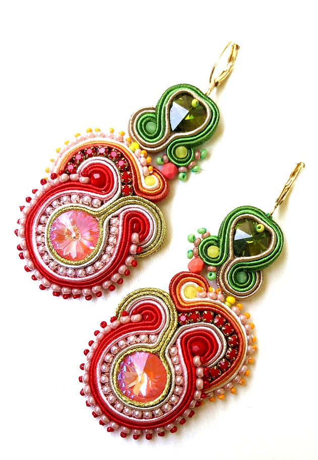 kolczyki soutache Sutaszowe kolczyki MALIBU