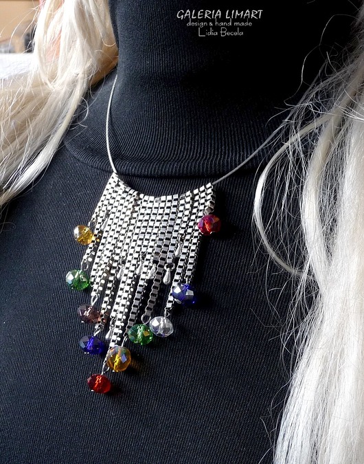 kolie Na kolorowo. Oryginalna kaskada w modnym stylu BOHO ciekawy prezent handmade