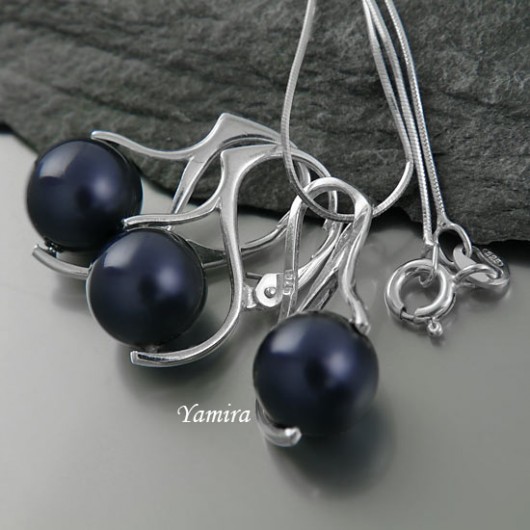 kryształ Swarovski Night Blue subtelle - komplet yamira