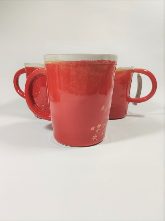 Ceramiczny kubek z uszkiem 500 ml z gwiazdkami POTPOTSTUDIO