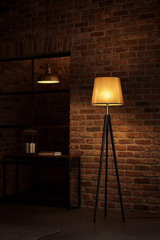 lampy podłogowe Lampa stojąca do salonu ze złotym kloszem ARUBA MIRROR