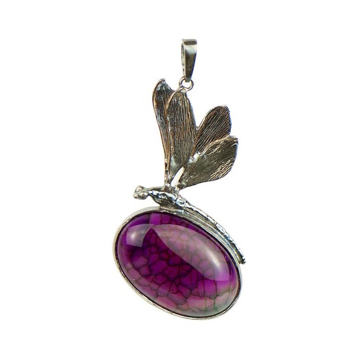 wisiory Srebrny wisior z owalnym agatem