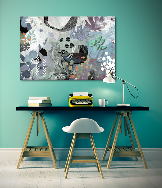 obrazy OBRAZ NA PŁÓTNIE - 120x80cm - ABSTRAKCJA TAJEMNICZY OGRÓD