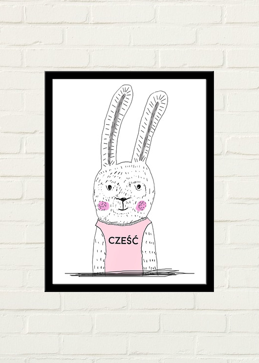 Cześć Zającu Plakat 30x40 GAU Home