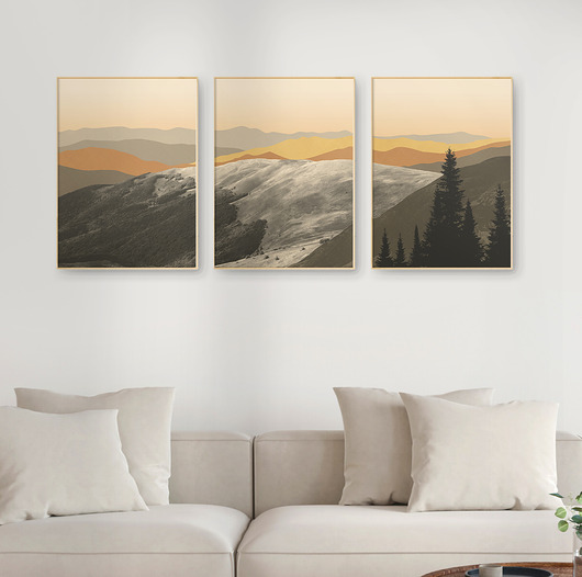 plakaty Plakaty góry Bieszczady, nowoczesny zestaw/tryptyk, zachód słońca.