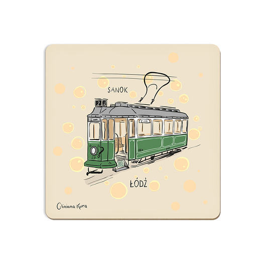 podkładki do kuchni Podkładka pod kubek Łódź Tramwaj Sanok