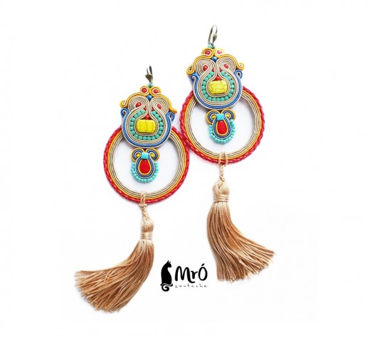 Spektakularne kolczyki soutache Mró Soutache