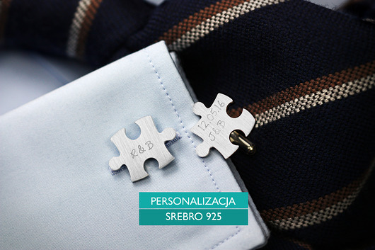 Personalizowane spinki do mankietów PUZZLE FeinFein