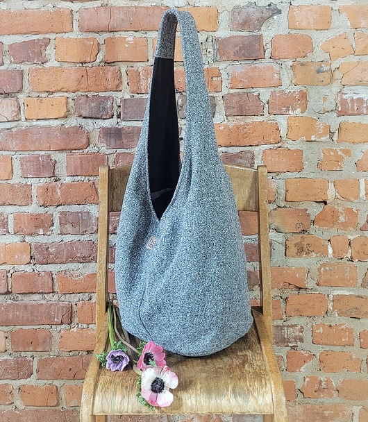 torby XXL Boogi Bag szara  torba hobo w stylu boho