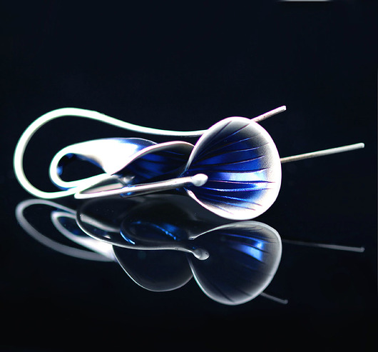 kolczyki wire wrapping Srebrne kolczyki Kalie