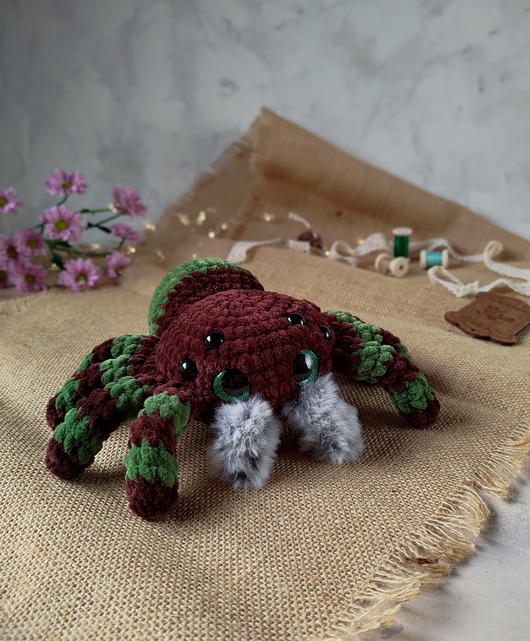 misie i maskotki Duży pajączek, Pająk pluszowy, Przytulanka dla dziecka, Maskotka na prezent