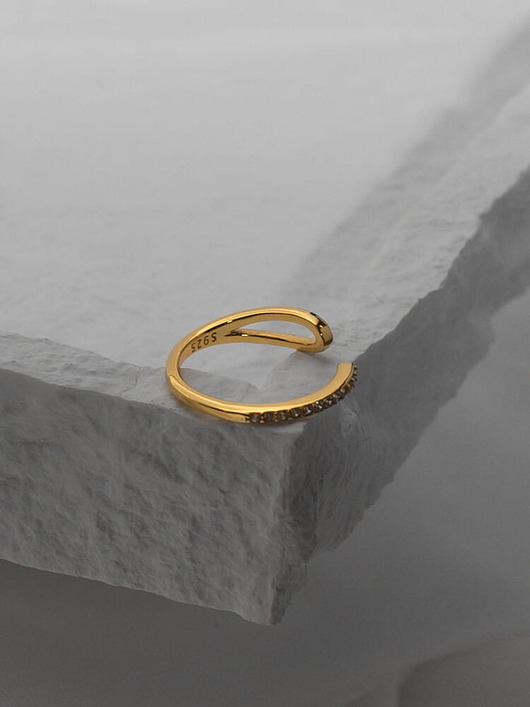 kolczyki pozłacane Złota nausznica z cyrkoniami ze srebra 925