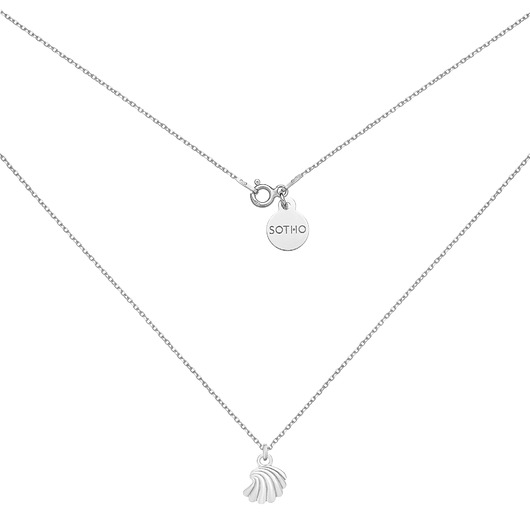 złote naszyjniki Srebrny naszyjnik z muszelką