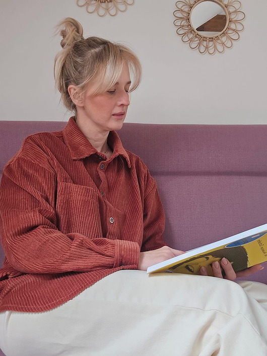 koszule damskie  Bawełniana sztruksowa koszula, MAUVE AMELIA