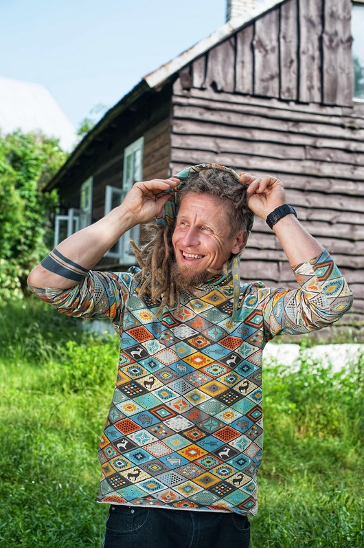 bluzy męskie Bluza kangurka "Navajo" na surowo - unisex