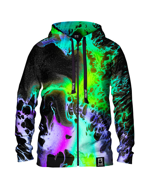 bluzy męskie Męska Bluza Expres Zamek DR.CROW Marble Liquid