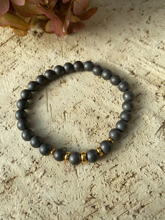 bransoletki złote Bransoletka hematyty- srebro 925 pozłacane